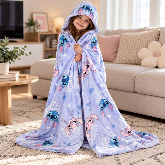 Disney Κουβέρτα Fleece Lilo & Stitch Μωβ 150x120εκ.