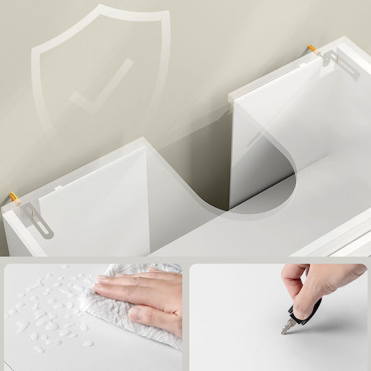 Vasagle Waschtischunterschrank mit Waschbecken B60xT30xH60 cm Weiß