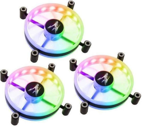 LF120A3 Case Fan (1300rpm / 43cfm) with RGB Lighting and Connection 3-Pin / 4-Pin PWM Pack of 3