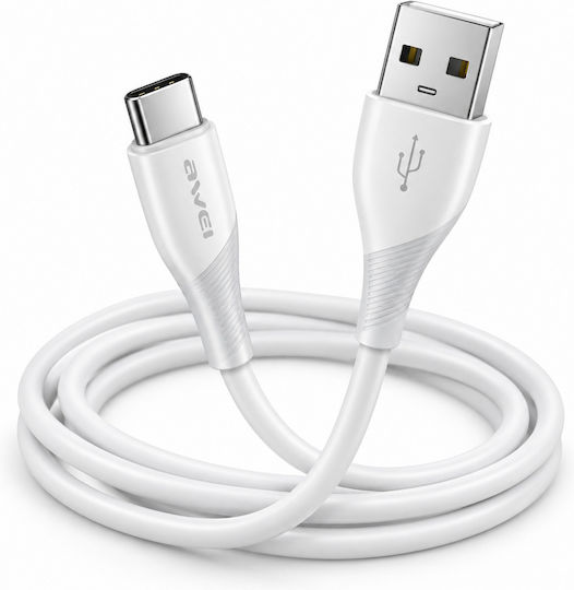 Awei CL-182T Cablu USB 2.0 USB-C tată - USB-A Alb 1 m