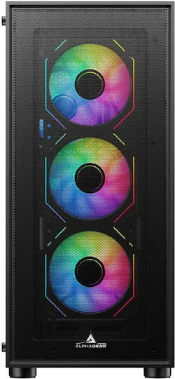 AG-JUGGERNAUT-BK Gaming Midi Tower Computer Case with Side Window Black