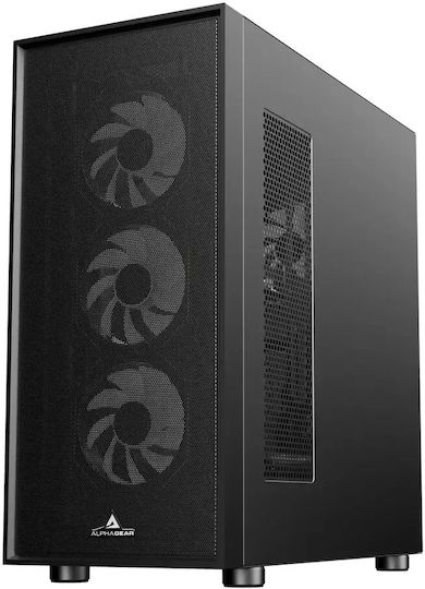 AG-JUGGERNAUT-BK Gaming Midi Tower Computer Case with Side Window Black