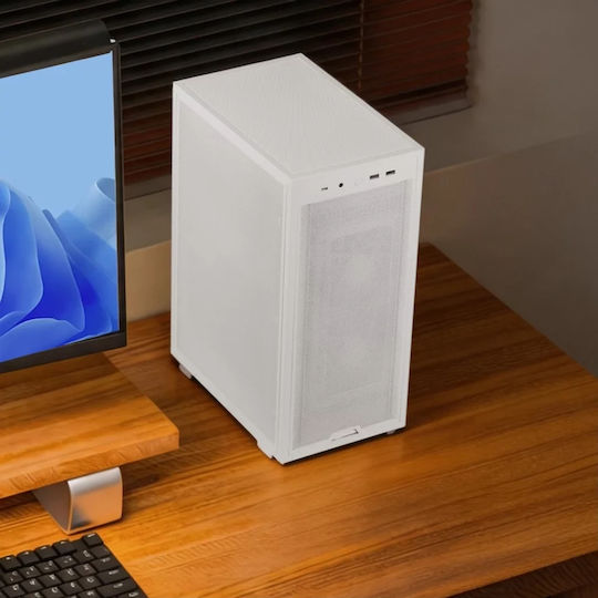 DAN B4-mATX Micro Tower Computer Case White Wood White - mATX Mesh