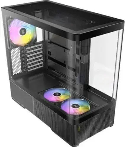 C6 Curve Gaming Midi Tower Κουτί Υπολογιστή με Πλαϊνό Παράθυρο και ARGB Φωτισμό Μαύρο