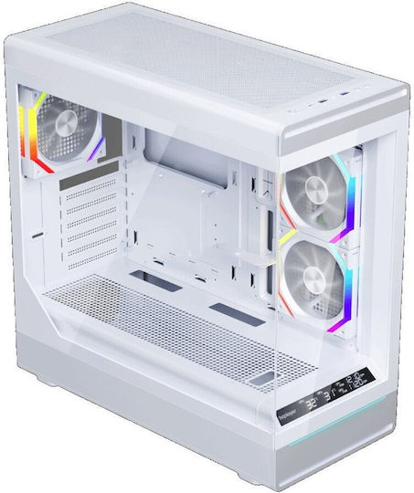 WD8 Gaming Midi Tower Computer Case with Side Window and ARGB Lighting White