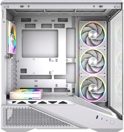 Spectre Black Gaming Midi Tower Computer Case with Side Window and ARGB Lighting White