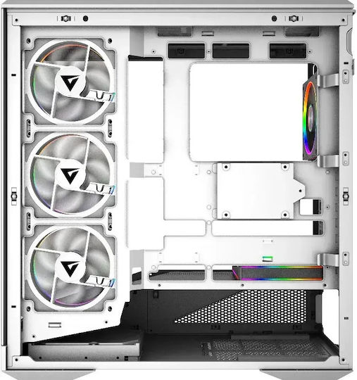 Spectre Black Gaming Midi Tower Computer Case with Side Window and ARGB Lighting White