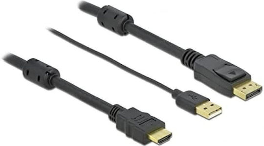 DeLock 85964 Καλώδιο DisplayPort male - HDMI male 2m Μαύρο