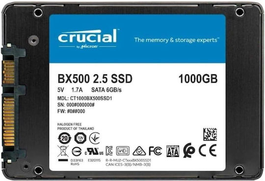 BX500 SSD 1TB Tip 2.5'' Cu Conexiune SATA III CT1000BX500SSD1T Bulk