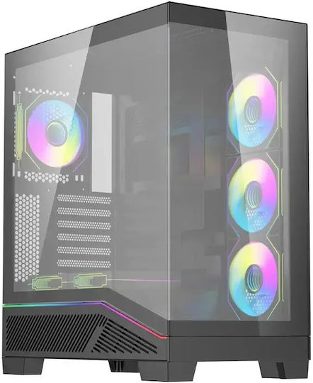 K430 Gaming Midi Tower Computer Case with Side Window Black