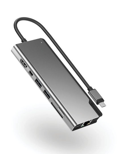 Alogic Ultra Dock PLUS Gen 2 USB-C Docking Station with 4K PD Ethernet and Support for 2 Monitors Gray