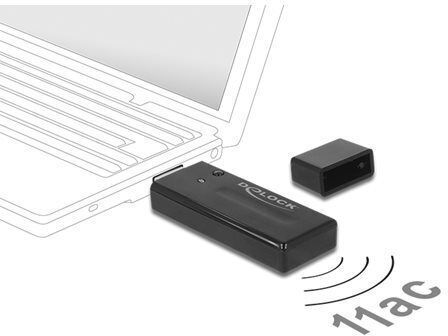 DeLock 12463 USB Адаптер За Мрежа С Безжично Свързване Wi-Fi 867Mbps