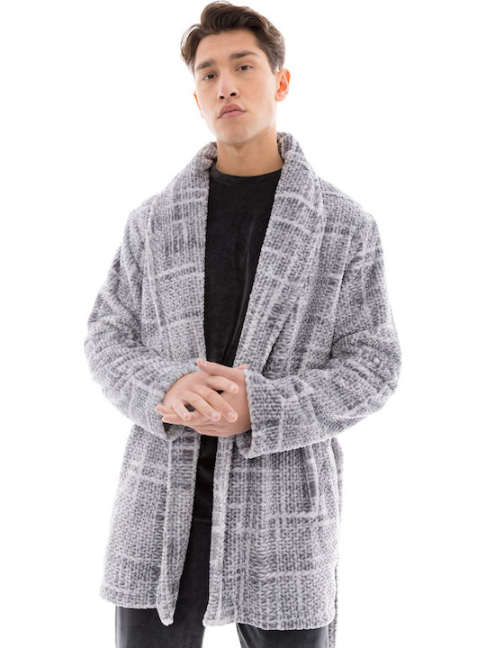 Ulisse Χειμερινή Ανδρική Ρόμπα Fleece Γκρι