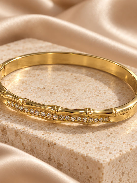 Kingleap Women's Gold Plated Steel Bangle Bracelet