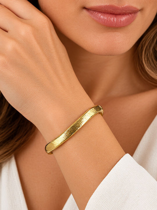 Kingleap Women's Gold-Plated Steel Cuff Bracelet