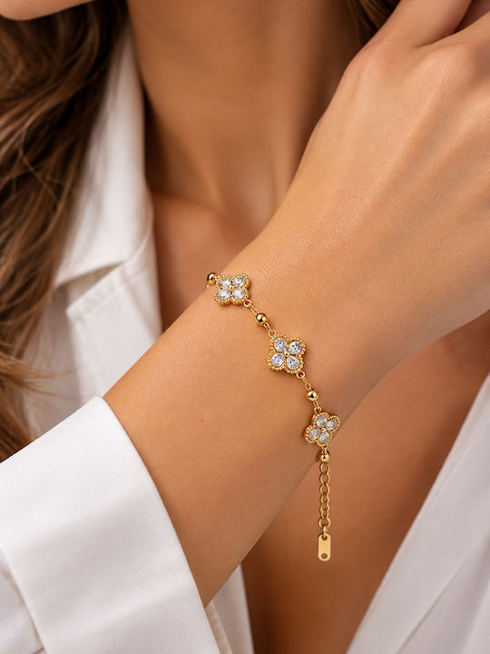Kingleap Women's Gold-Plated Steel Chain Bracelet
