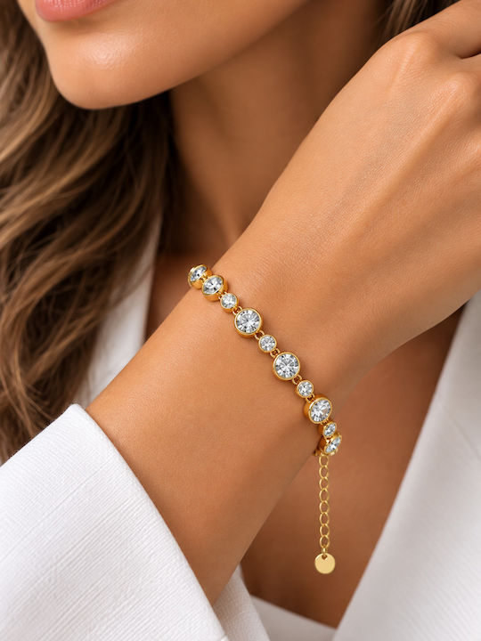 Kingleap Women's Chain Bracelet in Gold-Plated Steel