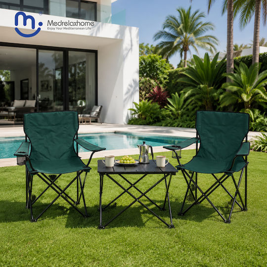 Medrelaxhome Scaun Pliant Camping Deluxe Verde Închis