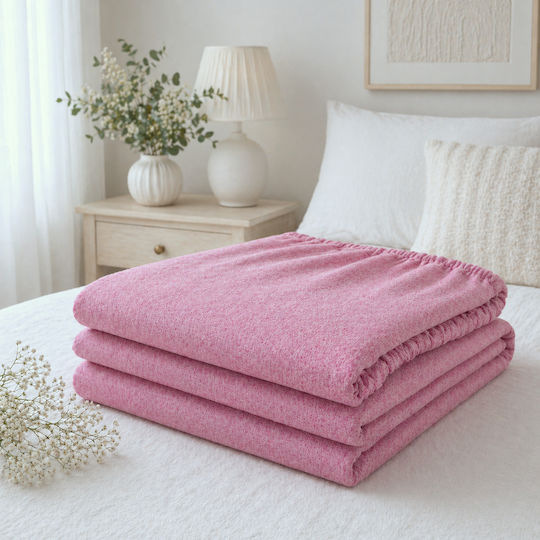 Kotonia Home Cearceaf King Size Cu Elastic 180x200+20cm Fuchsia