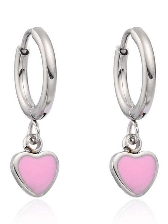 Asimi Ohrringe Creolen aus Stahl Enamel Stainless Steel 1 Paar Silberfarben Asimi Ohrringe Creolen aus Stahl Enamel Stainless Steel 1 Paar Silberfarben