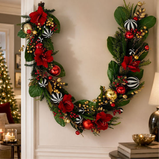 Rote Weihnachtsgirlande 183 × 23 cm