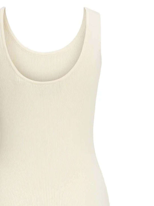 Kleid Gestrickt mit Schlitz Beige