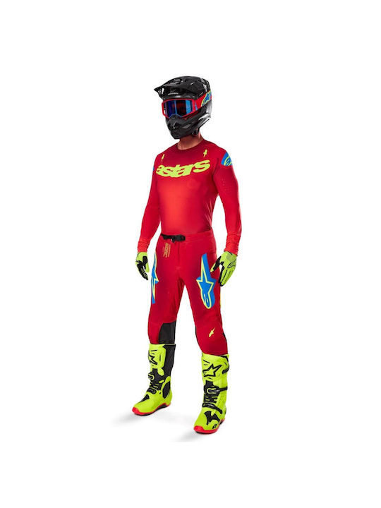 Alpinestars Herren Lange Ärmel Fahrradtrikot Mountain Bike Rot