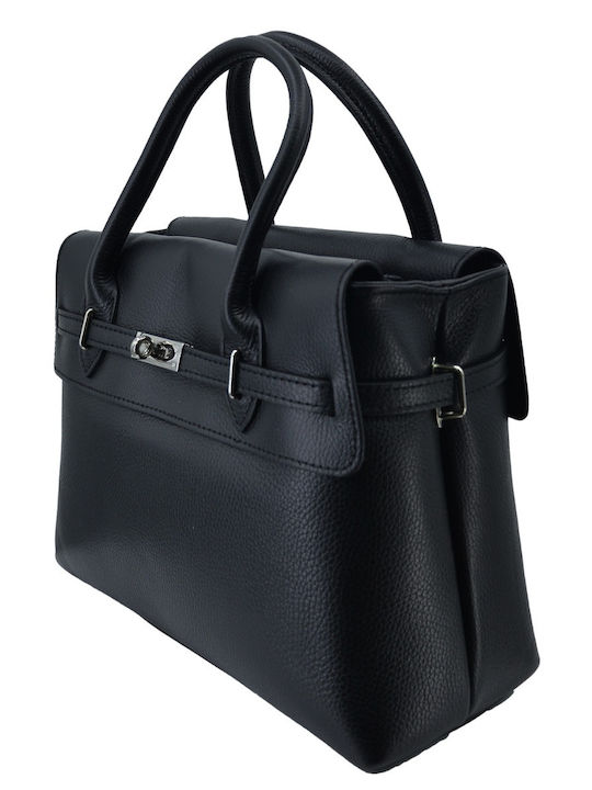 Black Leather Women's Handbag / Shoulder Bag