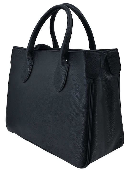 Black Leather Women's Handbag / Shoulder Bag