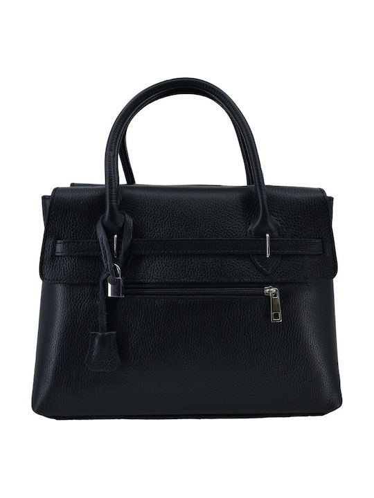 Black Leather Women's Handbag / Shoulder Bag