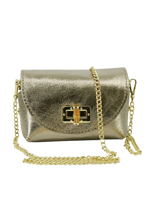 Leather Women's Handbag / Shoulder / Crossbody Gold