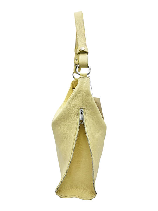 Leather Women's Hobo Bag Yellow
