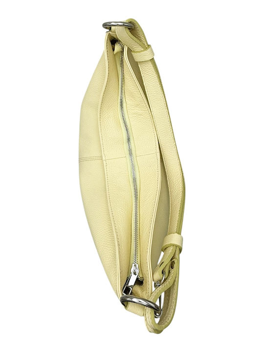 Leather Women's Hobo Bag Yellow