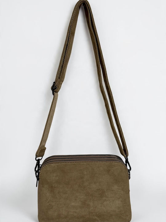 Armonia Women's Suede Crossbody Bag Beige