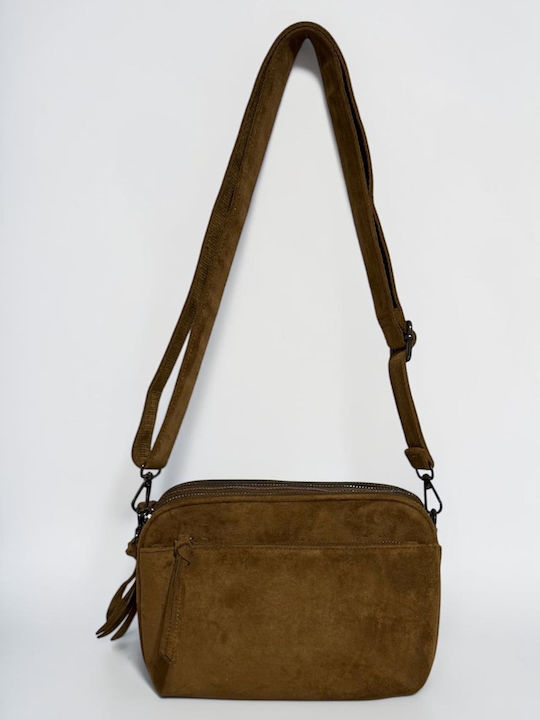 Women's Crossbody Bag Suede Brown