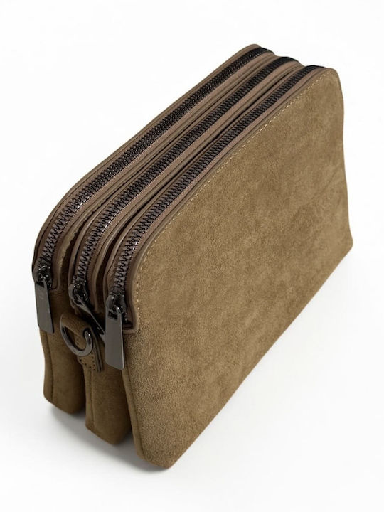 Armonia Women's Suede Crossbody Bag Beige