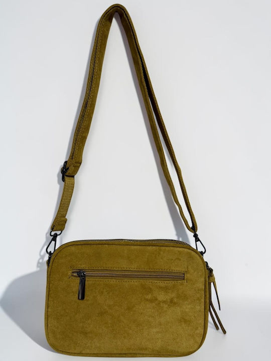 Women's Crossbody Bag Suede Mustard