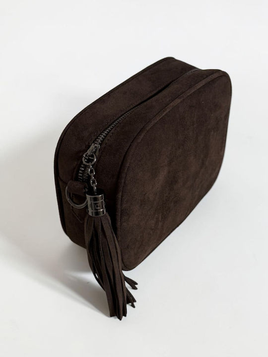 Aurora Women's Crossbody Bag Dark Brown Suede