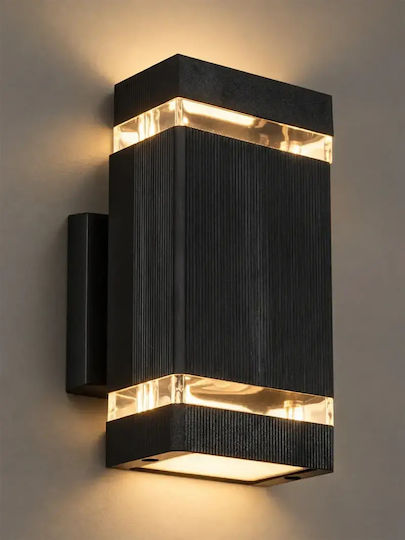 GloboStar Quatro Wall-Mounted Outdoor Light GU10 IP65 Double Beam 11x13x21.5cm