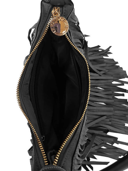 Arizona Women's Suede Shoulder Bag with Black Fringes
