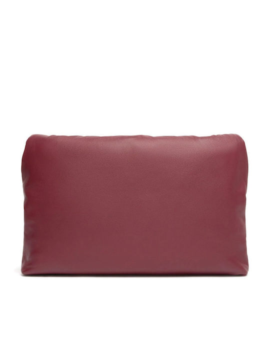 Bordeauxfarbene Damen-Schulter-/Rucksacktasche aus Leder