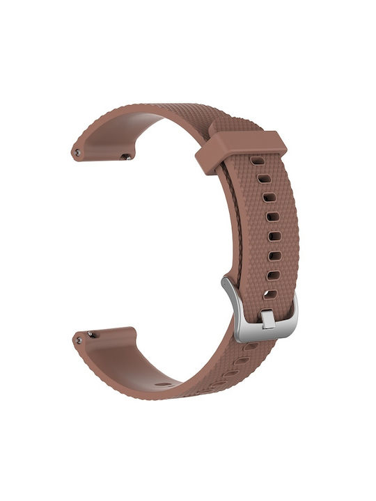 Garmin Vivoactive 4s 18 mm Каишка за Часовник Силиконова с Диамантена Текстура Кафява