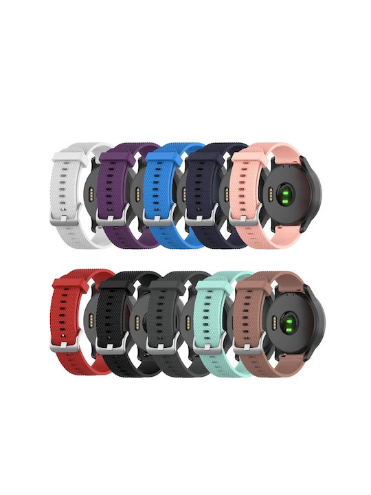 Garmin Vivoactive 4s 18 mm Uhrenarmband aus Silikon mit Diamantstruktur Lila