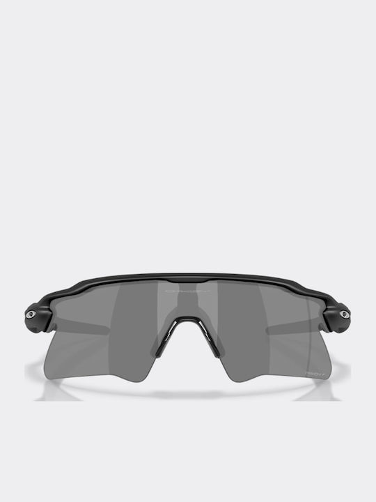 Radar Ev Heater Unisex Sunglasses with Black Horn-Rimmed Frame and Grey Lens