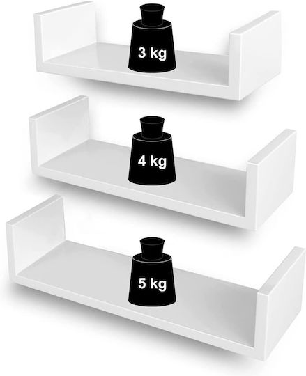 Ράφια White (3τμχ) 40x10x9εκ.