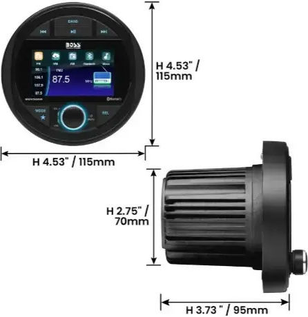 Boss Marine Mgv500b Multimedia Player 4x60 3'' Tft Οθόνη