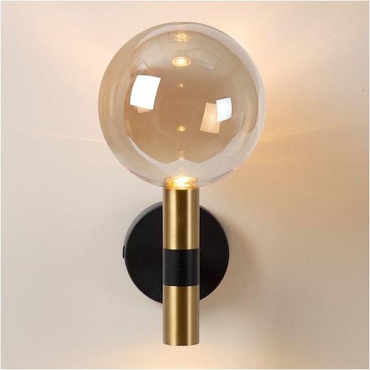 Lucide 21241-02-62 Josiane Wall Light Matte Black Black Matte Honey Amber