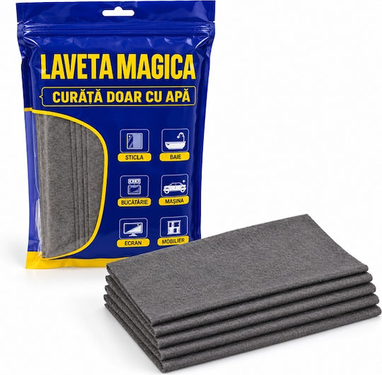 Set 10 Depox Magic Microfiber Cloths 38 × 29 Cm Gray