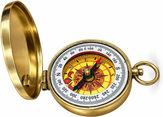 Pocket Nautical Compass Engraved with Thoreau Quote – Gold-Colored