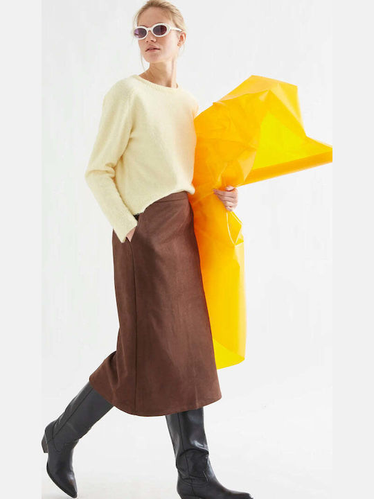 Γυναικείο Μακρυμάνικο Πουλόβερ Μάλλινο Light Yellow